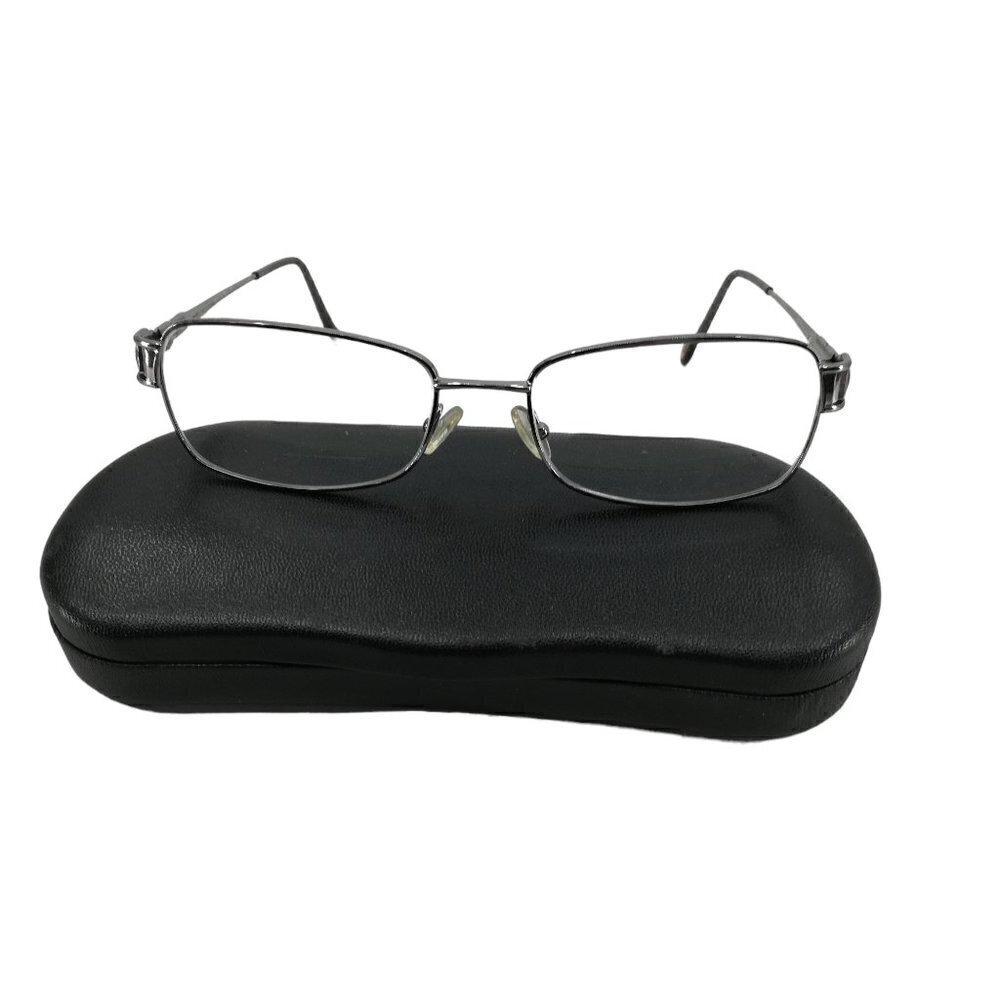 Safilo Emozioni Elasta Rectangle Metal Silver Eyeglass Frames 4349 54-17-135